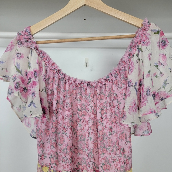 Loveshackfancy Evelyn Silk Maxi Dress Multi Floral Size 0 - Picture 10 of 10